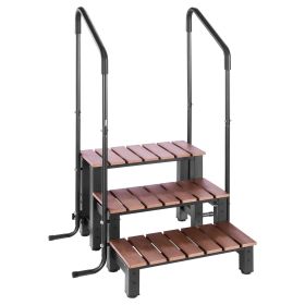 VEVOR Hot Tub Steps with Handrail, 3-Step Spa Outdoor Stairs