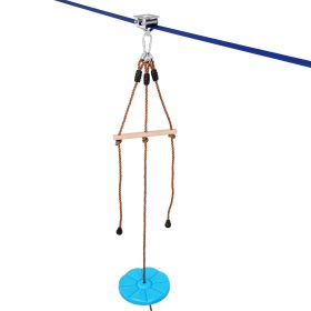 VEVOR Zipline Kit for Kids and Adult, 52 ft Zip Line Kits Up to 500 lb, Backyard Outdoor Quick Setup Zipline, Playground Entertainment with Zipli