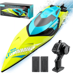4DRC S2 4DRC Fast RC Boat for Pools and Lakes,Remote Control Boat with LED Lights,2.4GHz High Speed RC Racing Boats for Lakes, Low Battery Alarm
